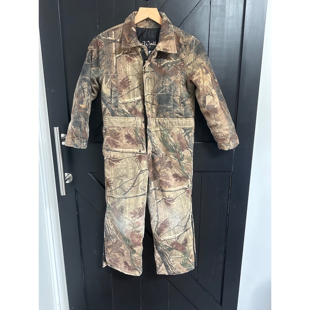 Walls Youth Realtree Camo Insulated Coveralls Hunting Jumpsuit Size 8 Regular